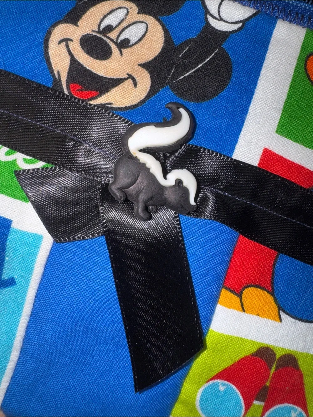 Handmade Mickey & Friends Zippie Pouch with pleated bottom 7” x 10”